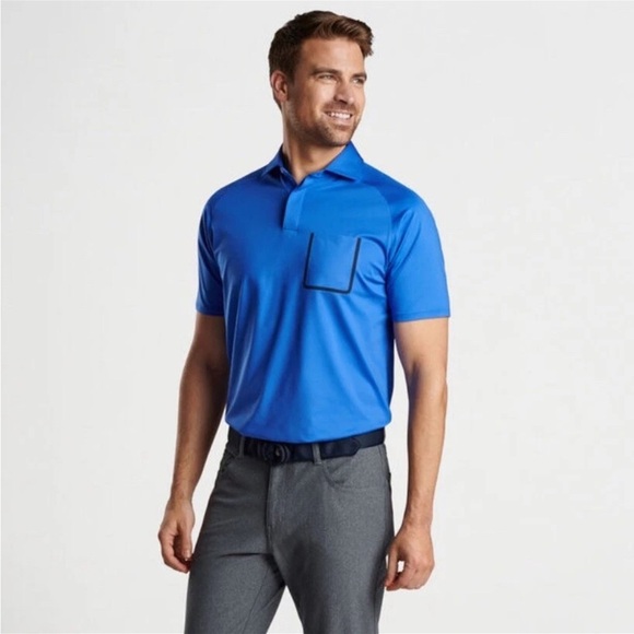 Peter Millar Performance Polo Summer Comfort Crown Sport - Network Logo Blue M - Picture 11 of 11